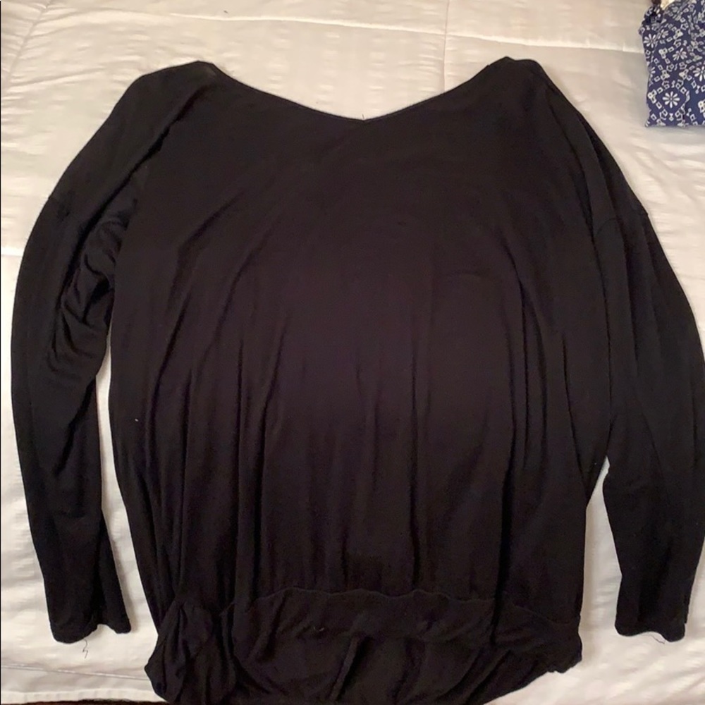 Black silk top open back